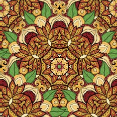 Vector Seamless Colored Ornate Pattern N11