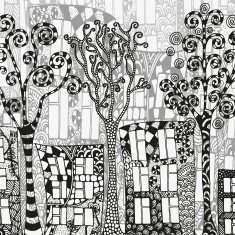 Street background Artistically houses and trees