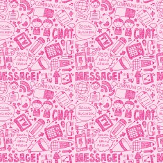 seamless doodle communication pattern N76