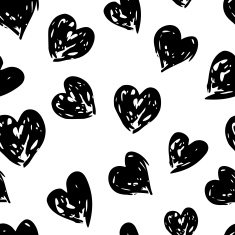 Hand drawn vector heart ornament watercolor seamless pattern