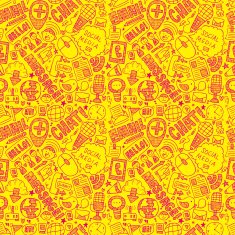 seamless doodle communication pattern N79