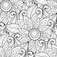 Vector Seamless Monochrome Floral Pattern N265