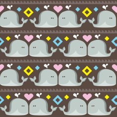 funny ethnic simple whales pattern