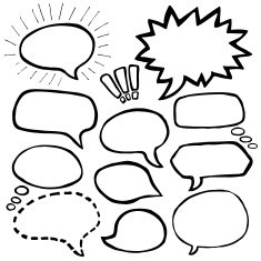 Set of Sketched Speech Bubbles
