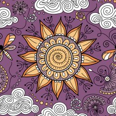 vector seamless sunny floral pattern N3