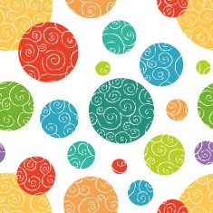 Seamless pattern with colorful doodle circles