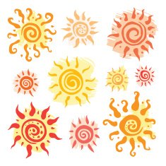 Sun set Vector hand drawn illustration N3