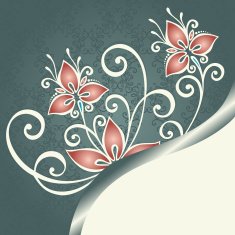 Vector Colored Floral Background Hand Drawn Texture N97
