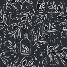 Black blackboard with olive