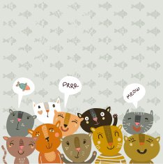 Background with funny cats
