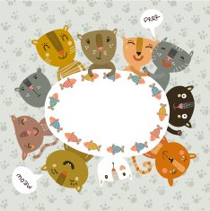 Background with funny cats N2