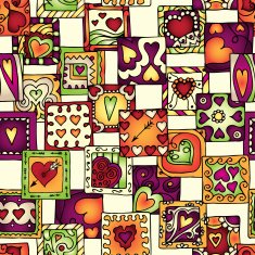 Collection of original drawing doodle hearts N4