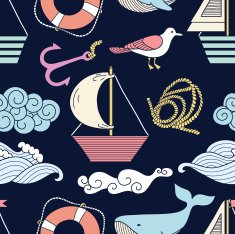 Sea seamless pattern N11