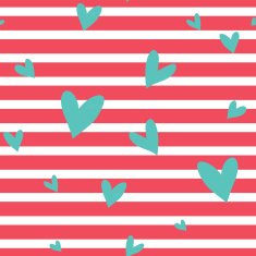 Seamless vector striped pattern with hearts N9