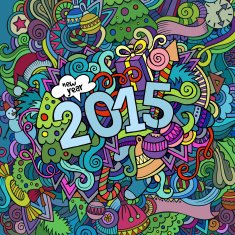 2015 year hand lettering and doodles elements background N7