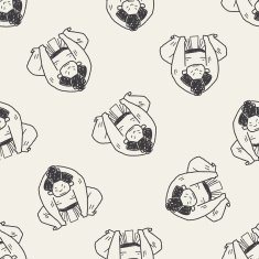 sumo doodle seamless pattern background N4