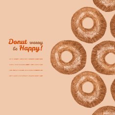 'Donut worry be Happy' invitation Donut illustration Colored Pencils Drawing