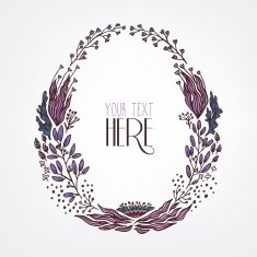 hand drawn forest wreath N5