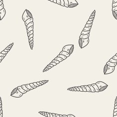 Shell doodle seamless pattern background N16