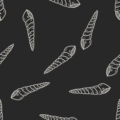 Shell doodle seamless pattern background N17