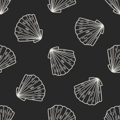 Shell doodle seamless pattern background N18