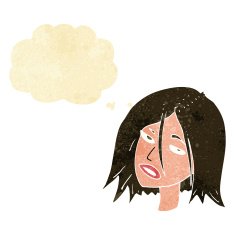 Cartoon Annoyed Woman With Thought Bubble N205