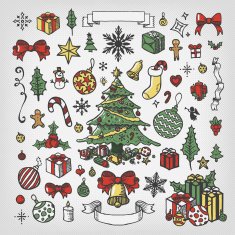 Hand Drawn Christmas elements N7