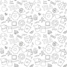 Seamless pattern with sweet tea