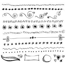 Hand-drawn line border set N52