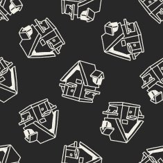 doodle house seamless pattern background N41