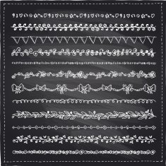 Chalkboard hand drawn line borders