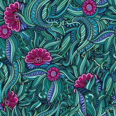Seamless abstract flowers pattern