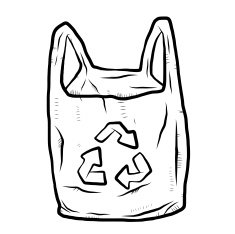 plastic bag with recycle sign N3
