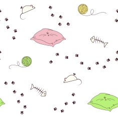Cat theme seamless background