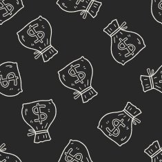 doodle money bag seamless pattern background N2