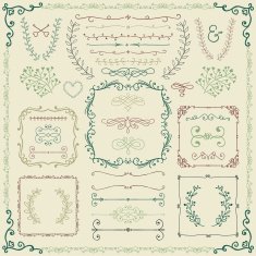 Colorful Hand Drawn Design Elements N2