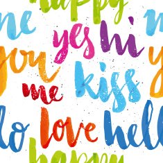 Seamless pattern words of welcome N3