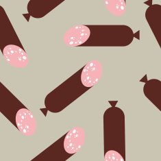 sausage pattern Seamless Wurst Endless print texture Cartoon