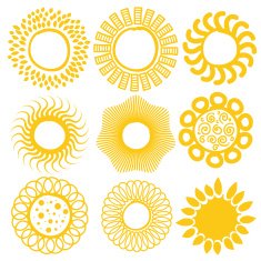 Set of Hand-drawn sun N4