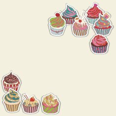 Cupcake pattern border N5