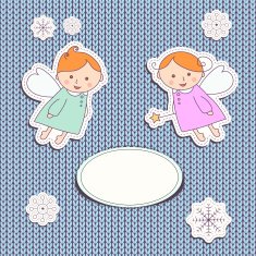 Christmas card with a cute little angels N3