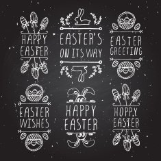 Hand-sketched easter typographic elements N5