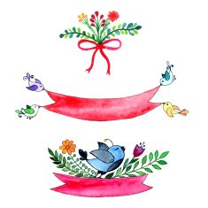 Blue bird and flovers N2
