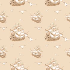 Pirate ship seamless pattern N2