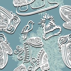 Seamless Ornate Winter Pattern (Vector) N3