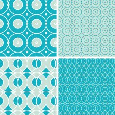 Abstract geometric circles seamless patterns set