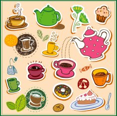 coffee and tea design elements N9