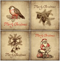 Set of christmas greeting card