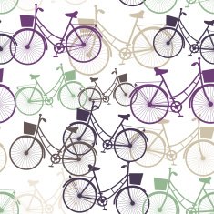 Vintage bicycles seamless pattern pastel colors Vector