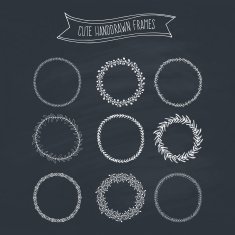 Romantic Wreaths on Chalkboard N5